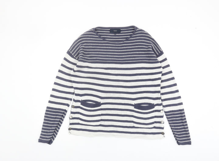 Next Women's Blue Striped Pullover Jumper Size 10