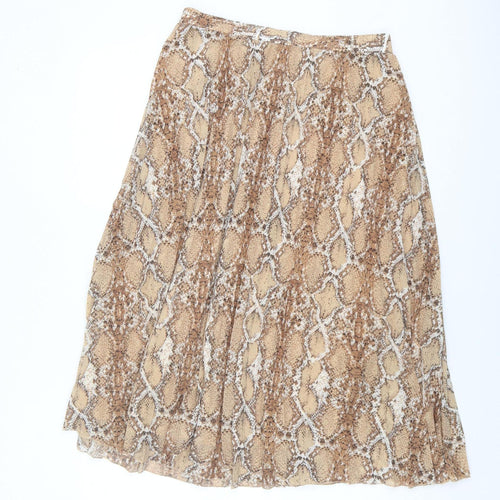 Marks and Spencer Women's Beige Pleated Skirt Size 12