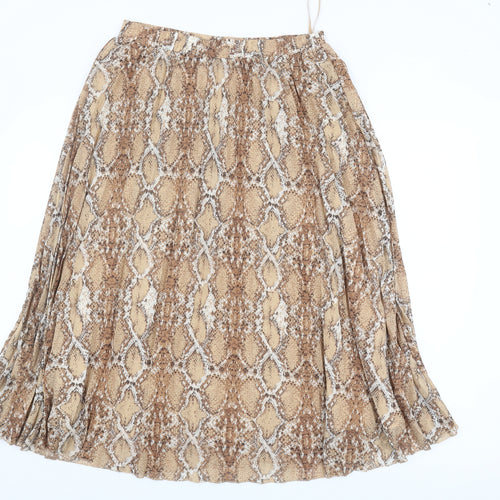 Marks and Spencer Women's Beige Pleated Skirt Size 12