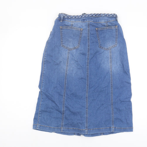Blue 73 Women's Blue Denim Midi Skirt, Size 10