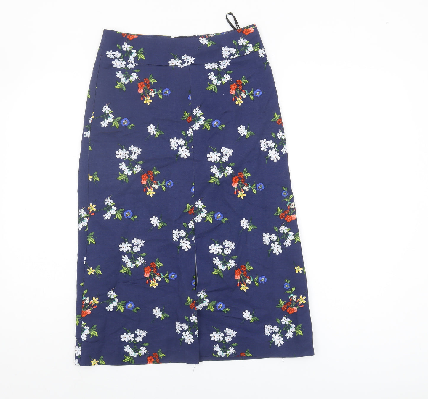 Warehouse Women's Blue Floral Midi Skirt Size 8