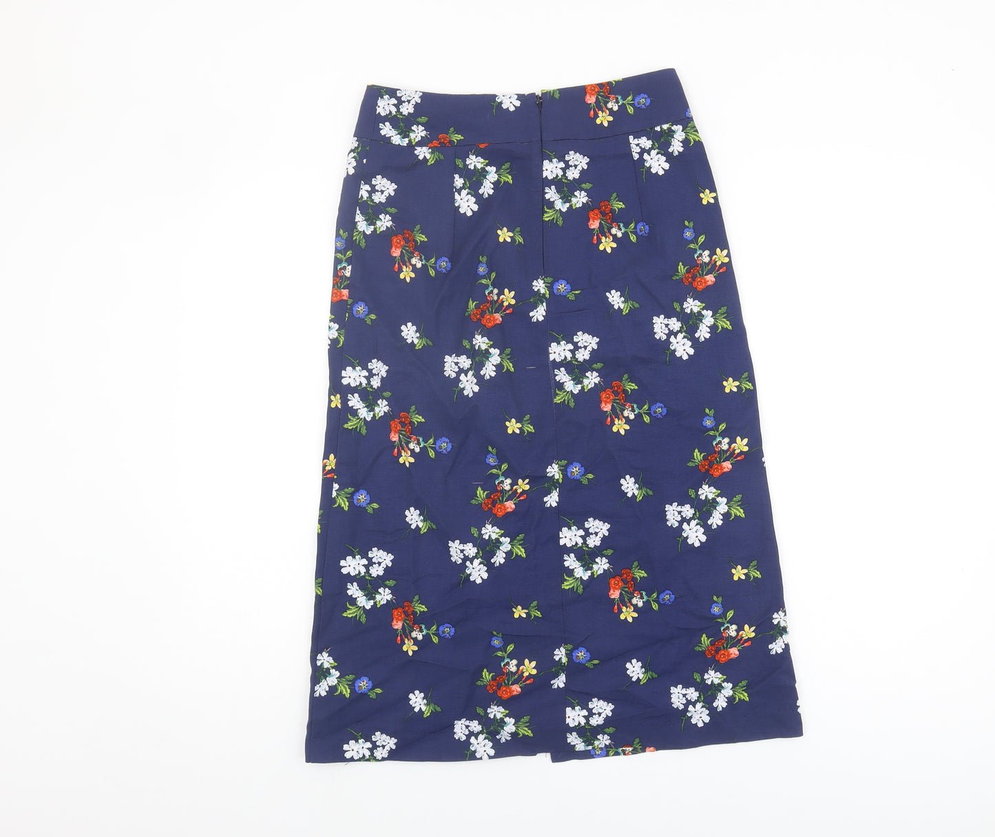 Warehouse Women's Blue Floral Midi Skirt Size 8