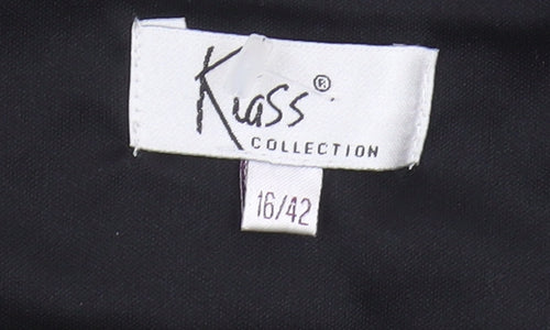 Kiass Collection Women's Black Floral A-Line Skirt Size 14