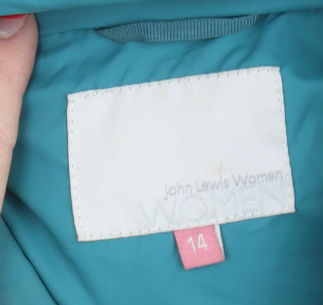 John Lewis Women's Green Puffer Waistcoat Size 14