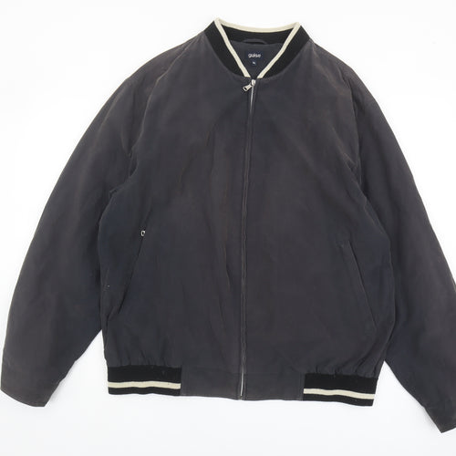 Guise Men's Black XL Bomber Jacket Zip Stand-Up Collar