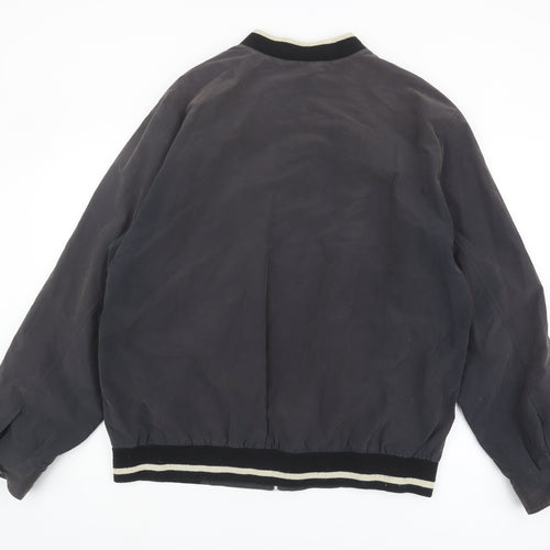 Guise Men's Black XL Bomber Jacket Zip Stand-Up Collar