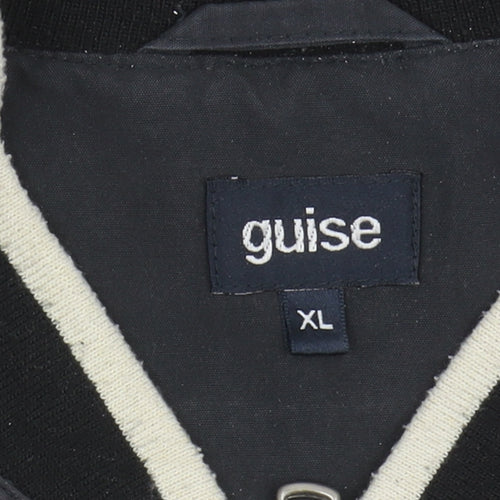 Guise Men's Black XL Bomber Jacket Zip Stand-Up Collar