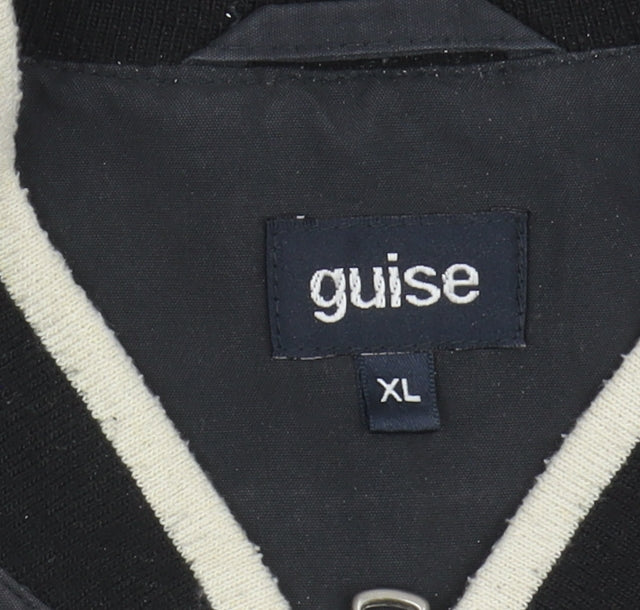 Guise Men's Black XL Bomber Jacket Zip Stand-Up Collar