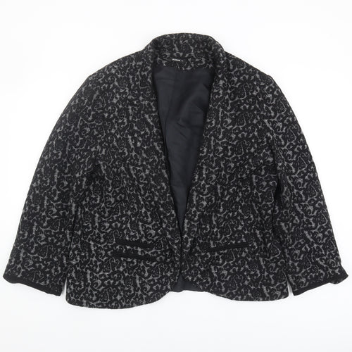 Roman Women's Black Animal Print Blazer Size 20