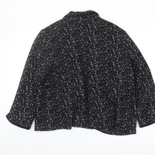 Roman Women's Black Animal Print Blazer Size 20
