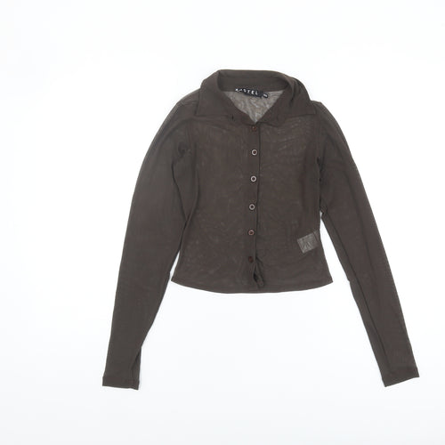 Motel Women's Brown Button-Up Shirt XXS Slim