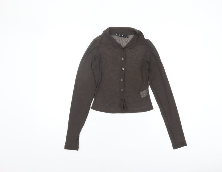 Motel Women's Brown Button-Up Shirt XXS Slim