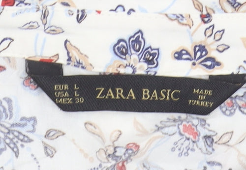 Zara Basic Women's Floral Blouse L Multicoloured
