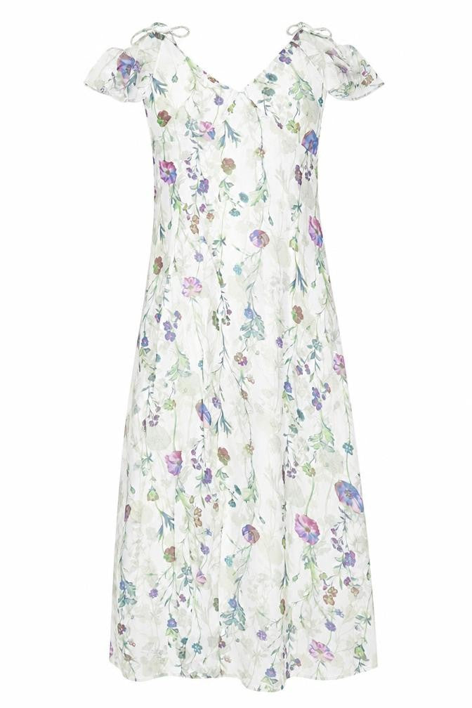 Oh My Love Women's Multicoloured Midi Floral Dress