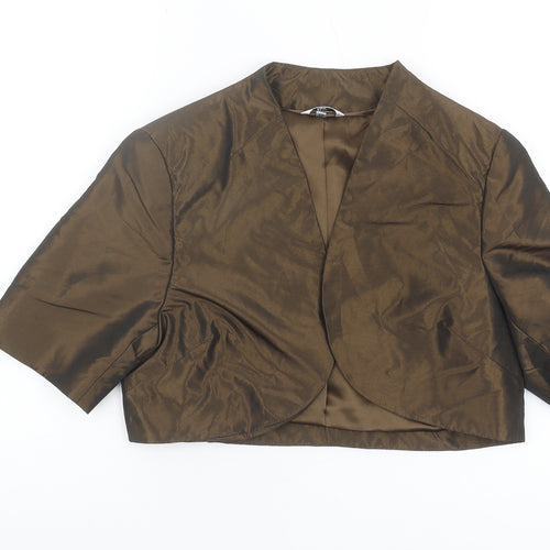 Klass Collection Women's Brown Cropped Blazer Size 14