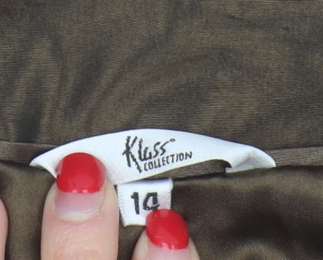 Klass Collection Women's Brown Cropped Blazer Size 14