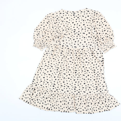 Miss Selfridge Women's Beige Geometric Dress Size 8
