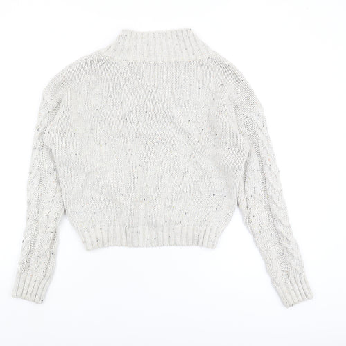 OBJECT Women's Ivory Cable-Knit Jumper M