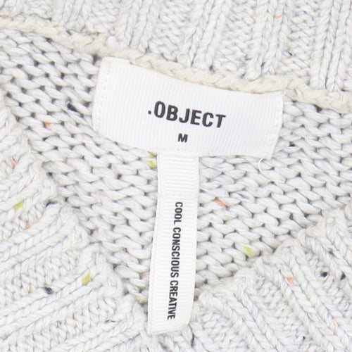 OBJECT Women's Ivory Cable-Knit Jumper M