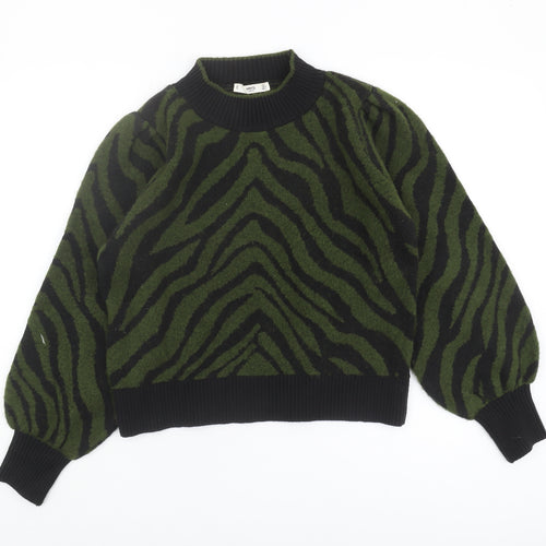 Women's Green Animal Print Pullover L