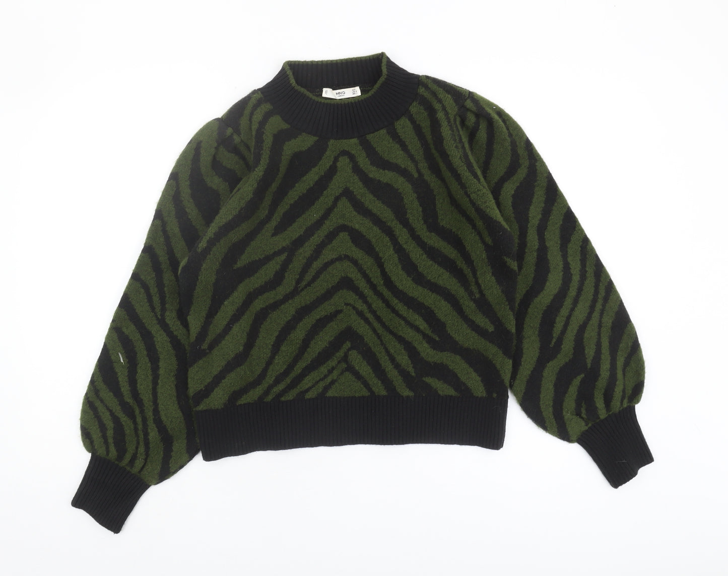 Women's Green Animal Print Pullover L