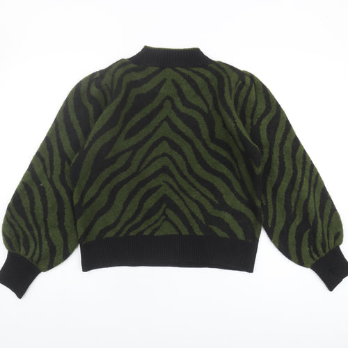 Women's Green Animal Print Pullover L