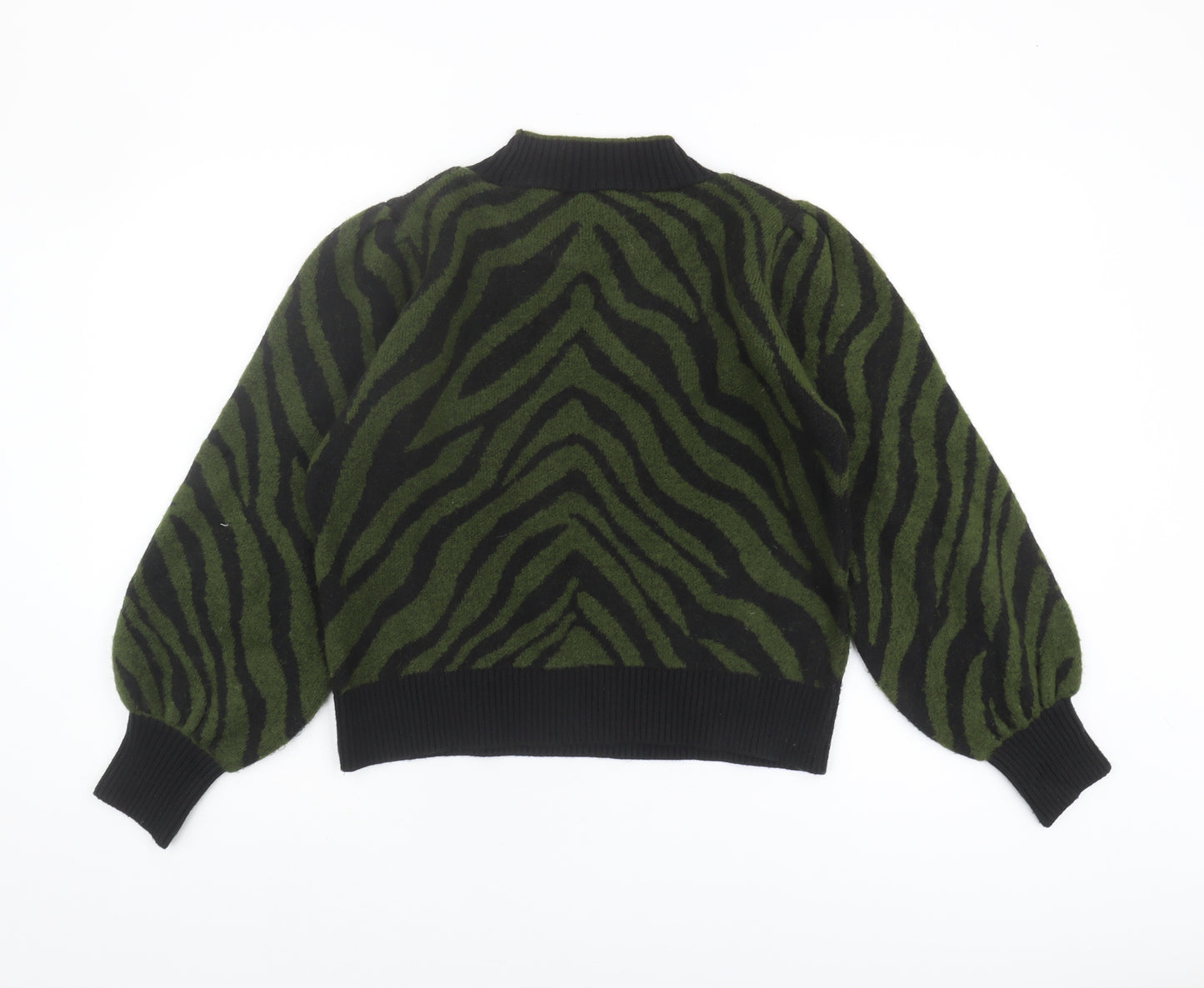 Women's Green Animal Print Pullover L