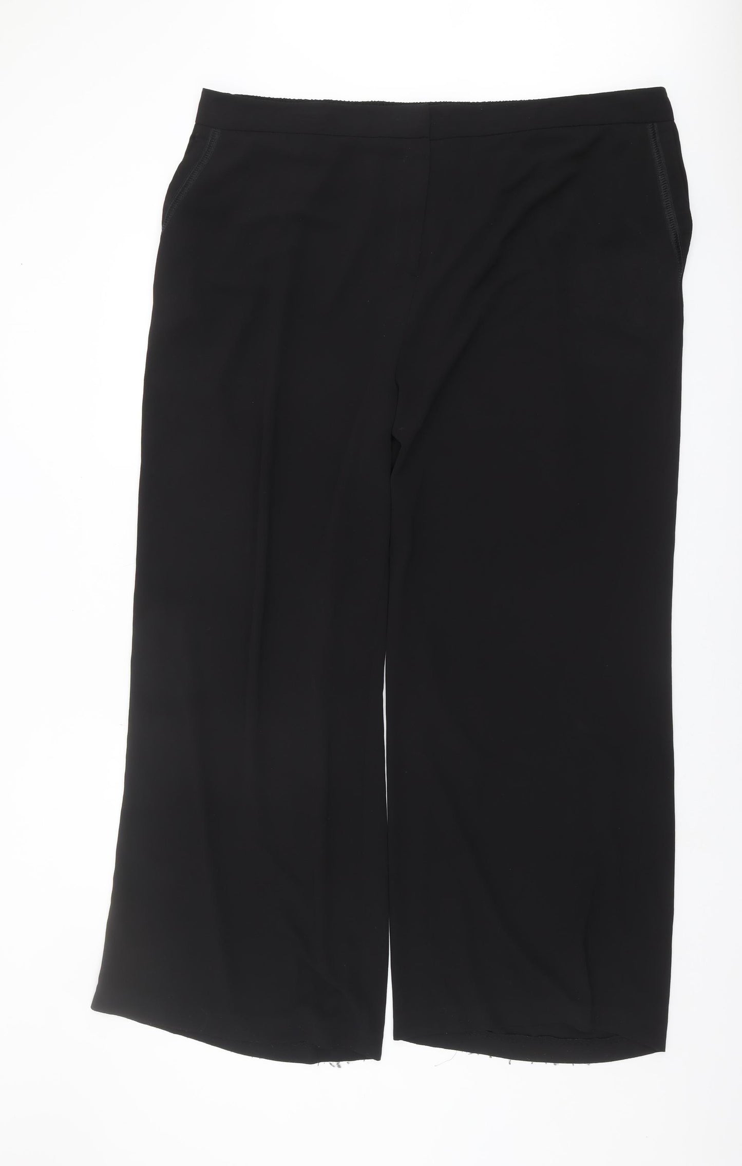 Evans Women's Black Wide-Leg Trousers, Size 26, Plus