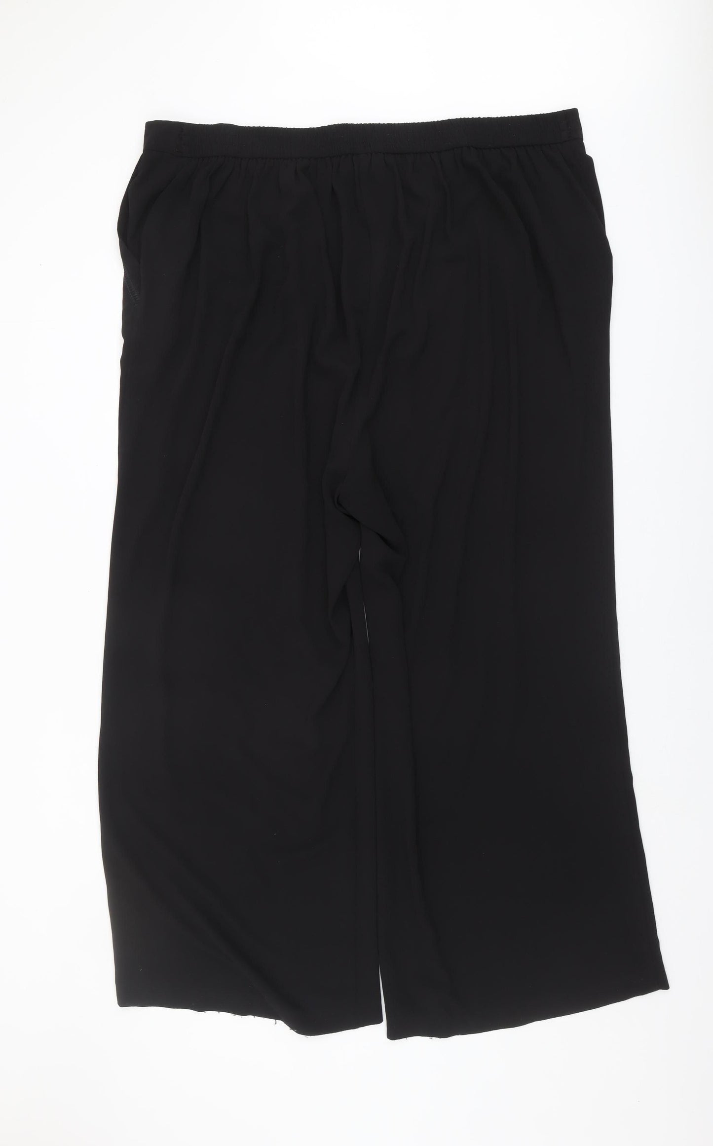 Evans Women's Black Wide-Leg Trousers, Size 26, Plus
