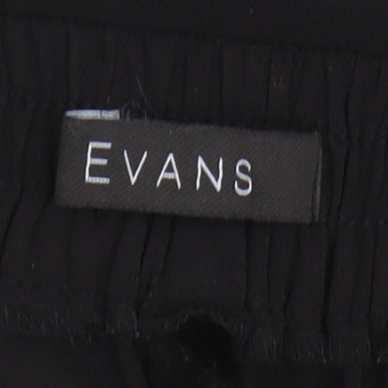 Evans Women's Black Wide-Leg Trousers, Size 26, Plus