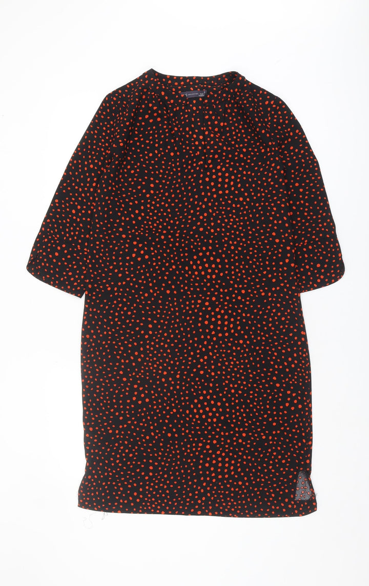 Marks and Spencer Women's Black Red Polka Dot Dress, Size 8