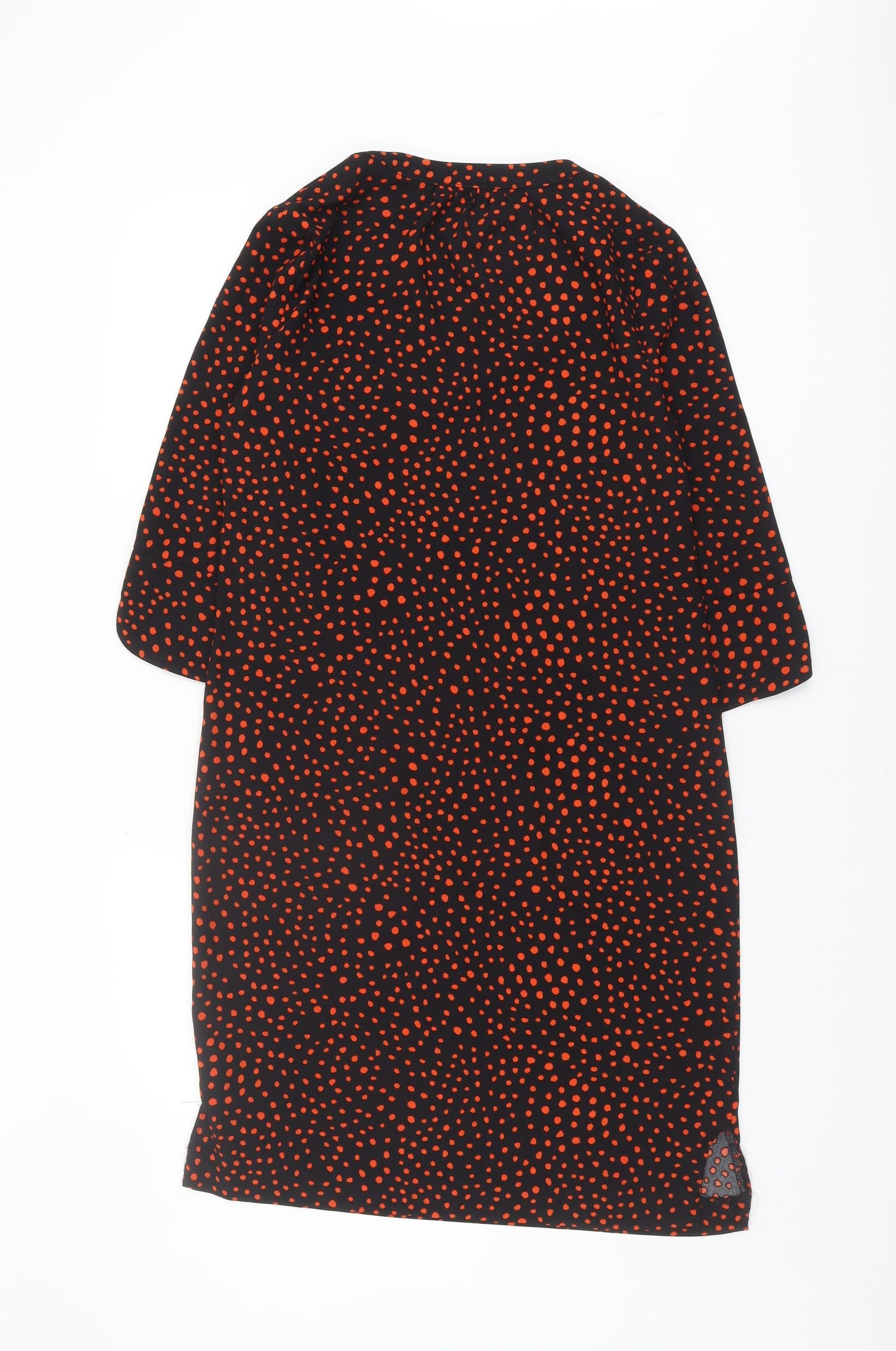 Marks and Spencer Women's Black Red Polka Dot Dress, Size 8