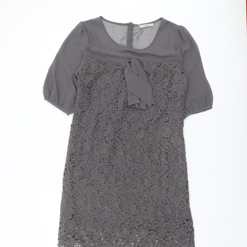 Darling Women's Grey Lace Shift Dress M