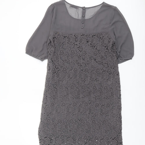 Darling Women's Grey Lace Shift Dress M