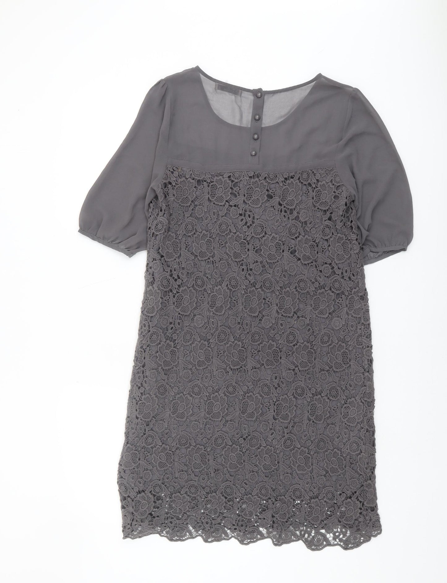 Darling Women's Grey Lace Shift Dress M