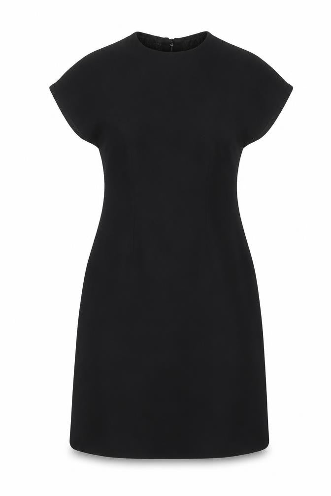 Front view of ASOS DESIGN Women's Black Short Sheath Dress, size 6