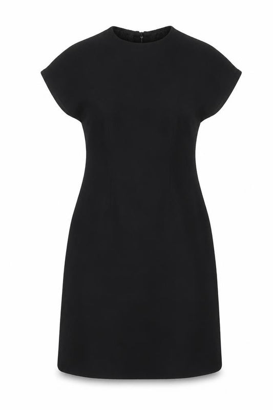 Front view of ASOS DESIGN Women's Black Short Sheath Dress, size 6