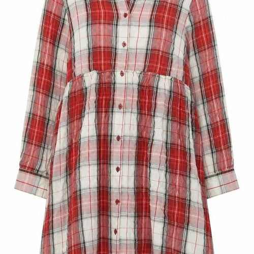 H&M Maternity Red Plaid Shirt Dress Women L