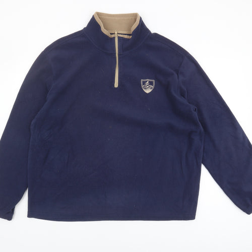 Atlas For Men Blue XL Men's 1/4 Zip Fleece Sweatshirt
