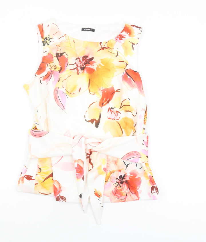 Roman Women's Floral Sleeveless Top, Size 12, Multicoloured