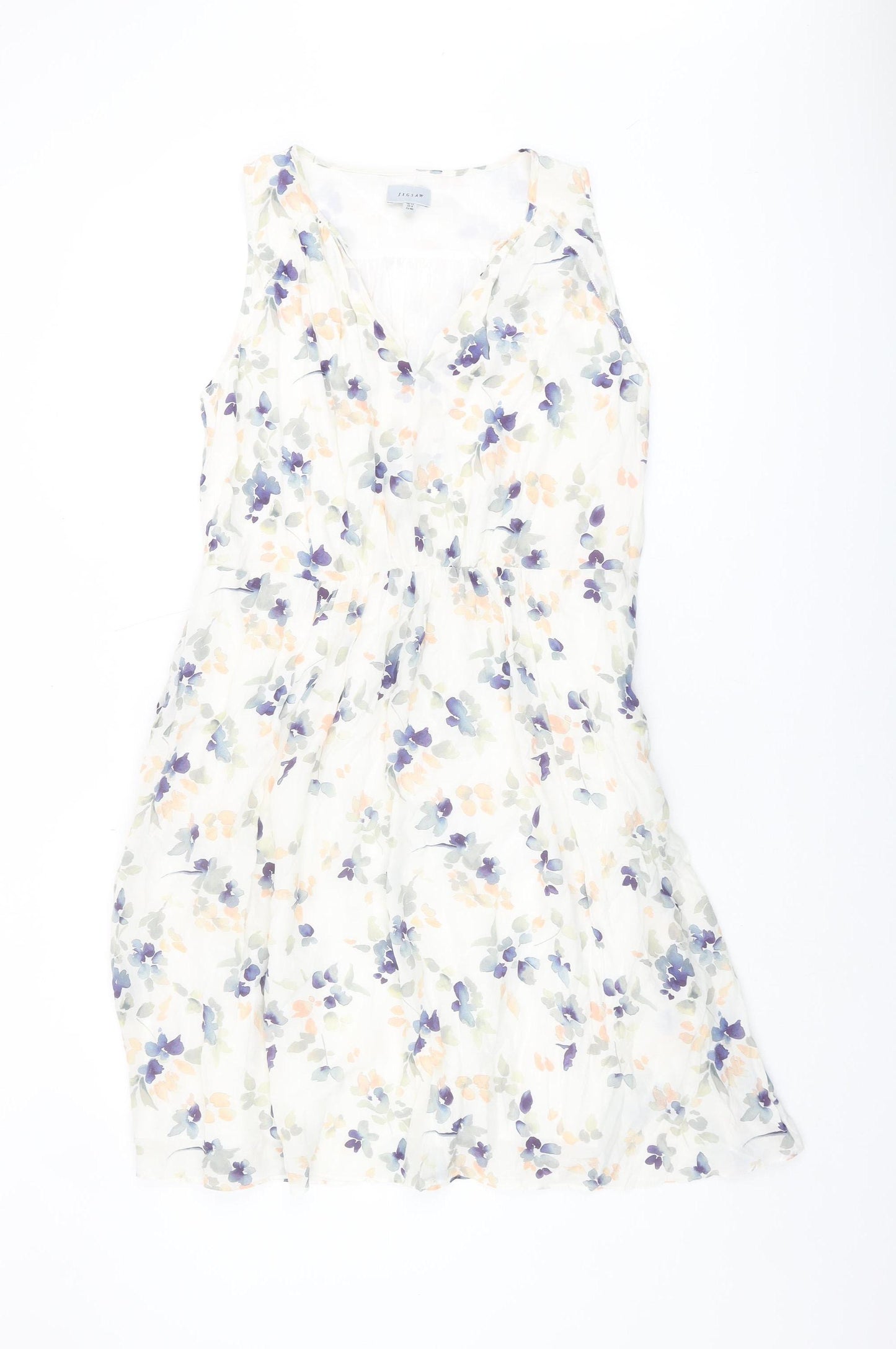 Jigsaw Women's Floral Dress Multicoloured Size 12 Casual