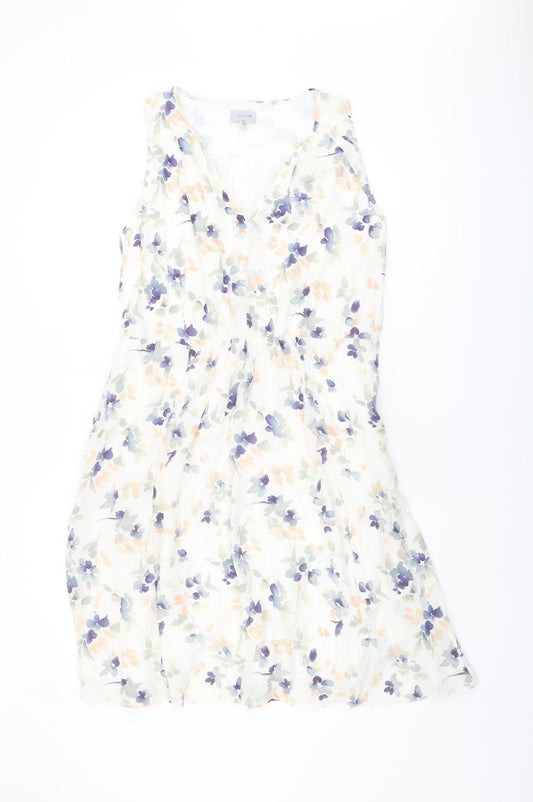 Jigsaw Women's Floral Dress Multicoloured Size 12 Casual