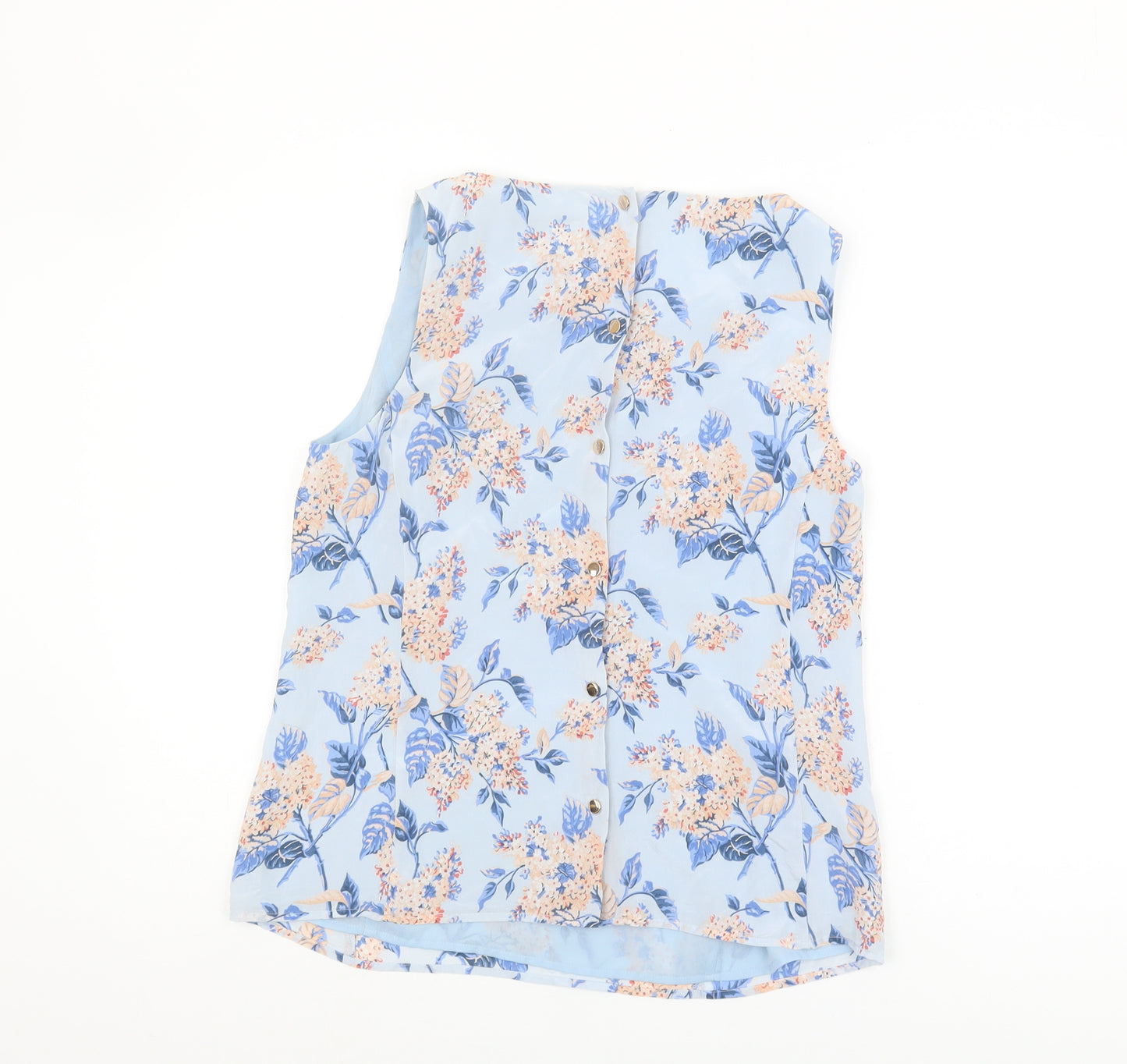 Oasis Women's Blue Silk Floral Blouse Size 12
