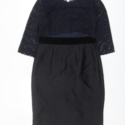 Boden Women's Black Lace Sheath Dress Size 14 Formal