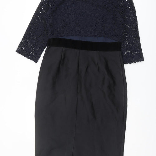 Boden Women's Black Lace Sheath Dress Size 14 Formal
