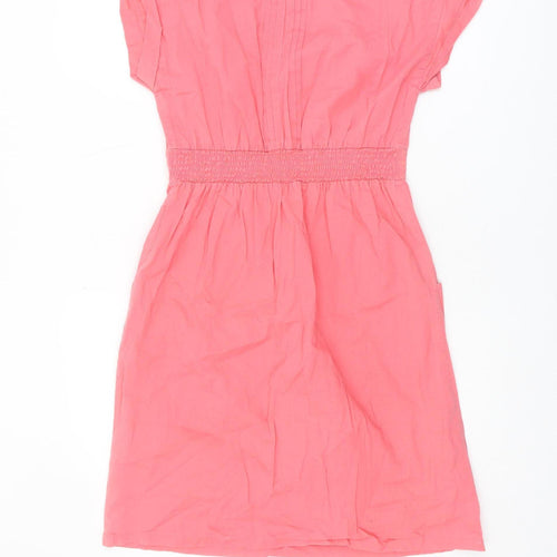 Joules Women's Pink Wrap Dress - Size 10