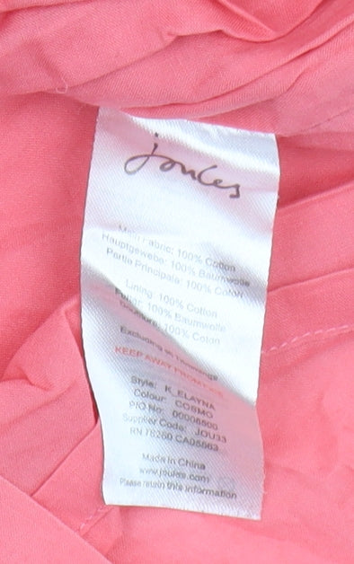 Joules Women's Pink Wrap Dress - Size 10