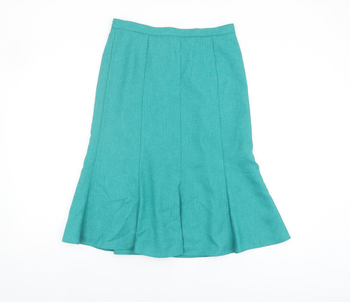 EWM Women's Green Flare Midi Skirt Size 12