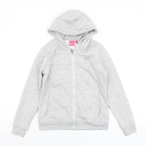 LA Gear Girls Grey Full Zip Hoodie 9-10 Years