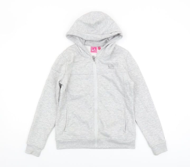 LA Gear Girls Grey Full Zip Hoodie 9-10 Years